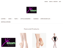 Tablet Screenshot of bloomdancewear.com